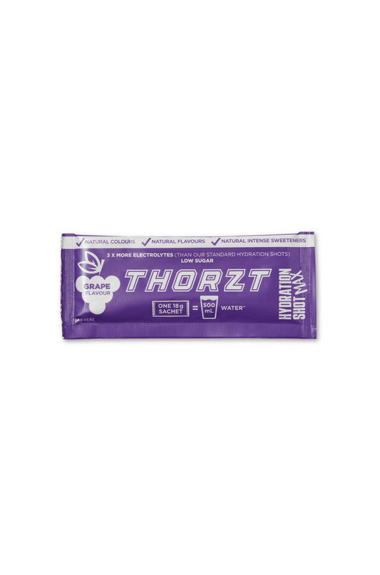 Thorzt High Electrolyte Low Sugar Hydration Shot Max Powders - Grape