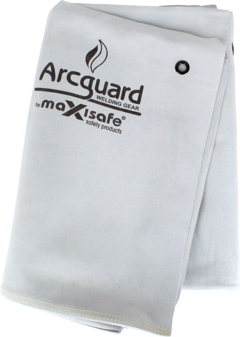 Maxisafe WBL186-18E ArcGuard Leather Welding Blanket with Eyelets - 1.8m2