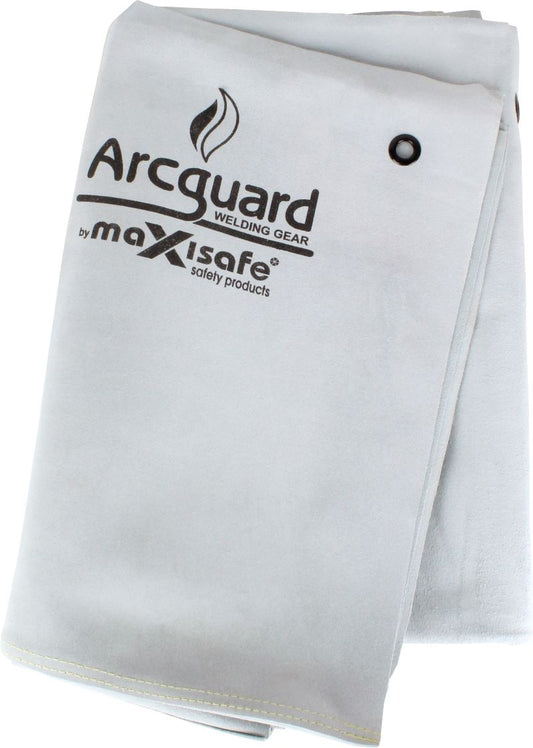 Maxisafe WBL186-18E ArcGuard Leather Welding Blanket with Eyelets - 1.8m2