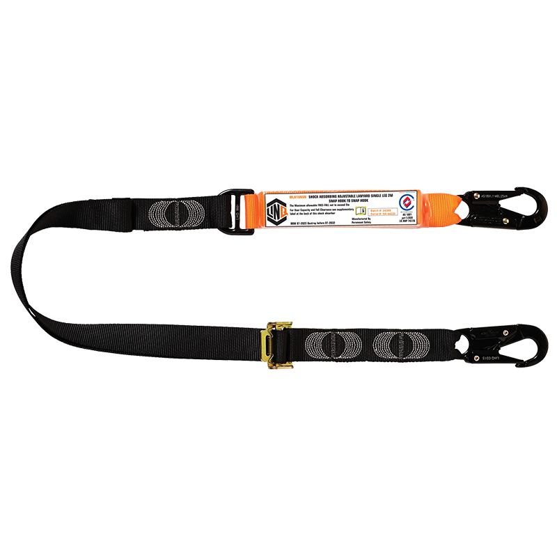 LINQ Height Safety Elite Single Leg Shock Absorbing 2M Adjustable Lanyard With Hardware SN X2