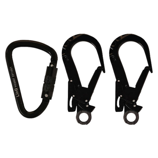 LINQ Height Safety Elite Double Leg Elasticated Lanyard with Hardware KT & ST X2
