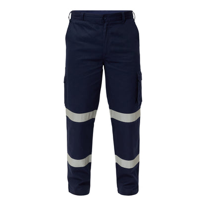 Workcraft WP4015 Mens Reflective Mid-Weight Cargo Cotton Drill Trouser in Navy