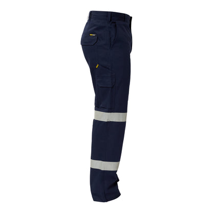 Workcraft WP4015 Mens Reflective Mid-Weight Cargo Cotton Drill Trouser in Navy