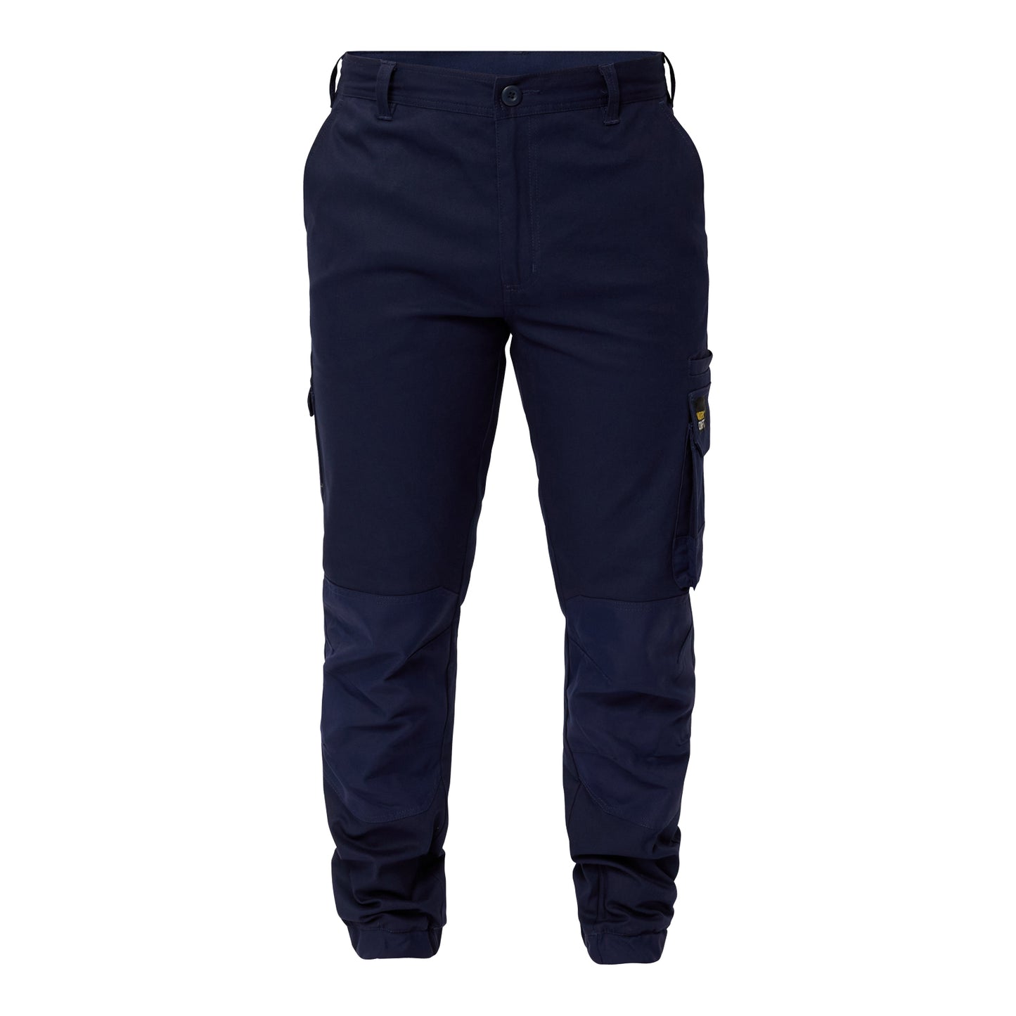Workcraft WP4018 Mens Stretch Cargo Pants With Elasticised Cuffed Hem in Navy