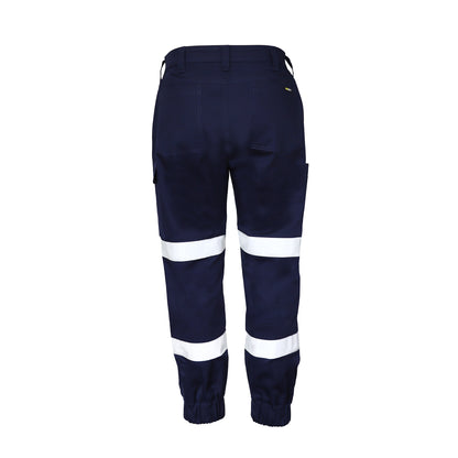 Workcraft WP4076 Mens Stretch Drill Cargo Pant-Tape & Cuffed Hem in Navy