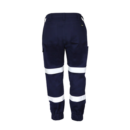 Workcraft WPL476 Ladies Stretch Drill Cargo Pant-Tape & Cuffed Hem in Navy