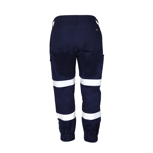 Workcraft WPL476 Ladies Stretch Drill Cargo Pant-Tape & Cuffed Hem in Navy