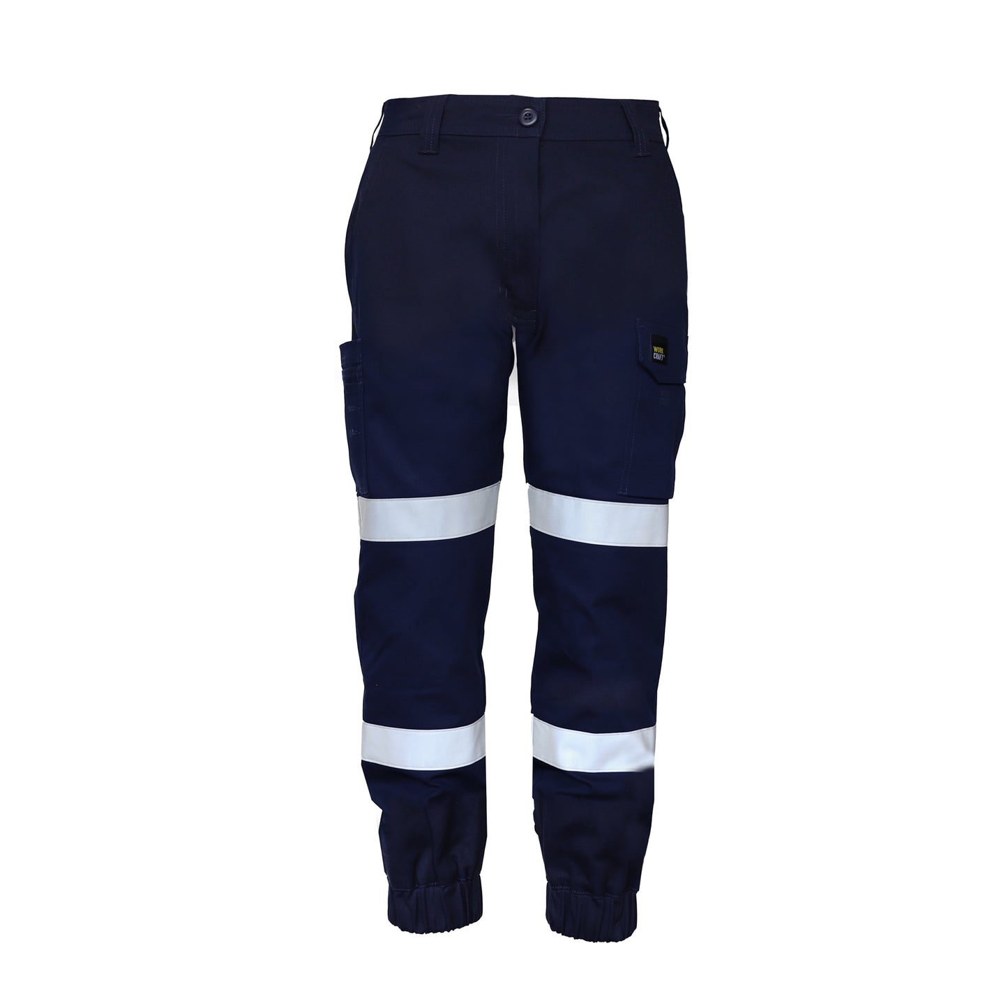 Workcraft WPL476 Ladies Stretch Drill Cargo Pant-Tape & Cuffed Hem in Navy