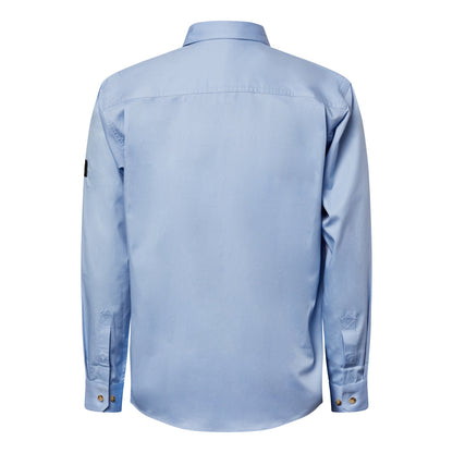 Workcraft WS3029 Mens Lightweight Long Sleeve Closed Front Cotton Drill Shirt in Skyway