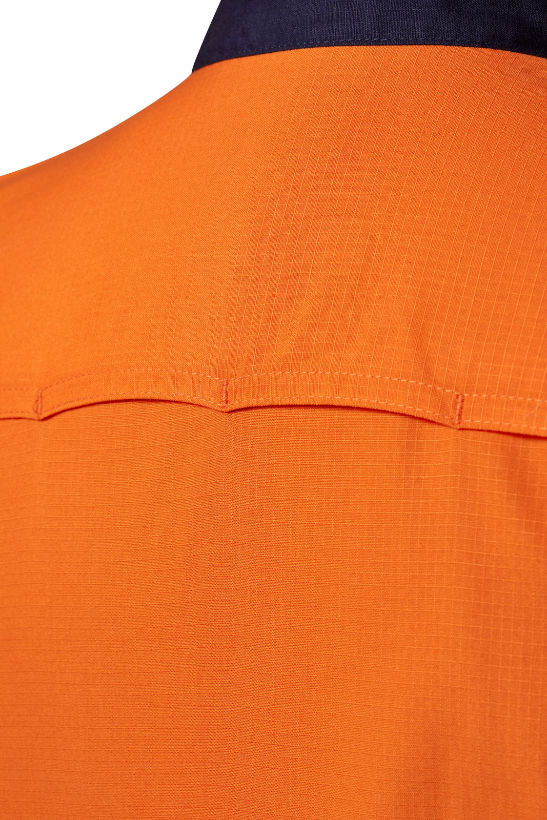 Workcraft WS6068 Mens Hi Vis Long Sleeve Vented Reflective Ripstop Shirt in Orange/Navy