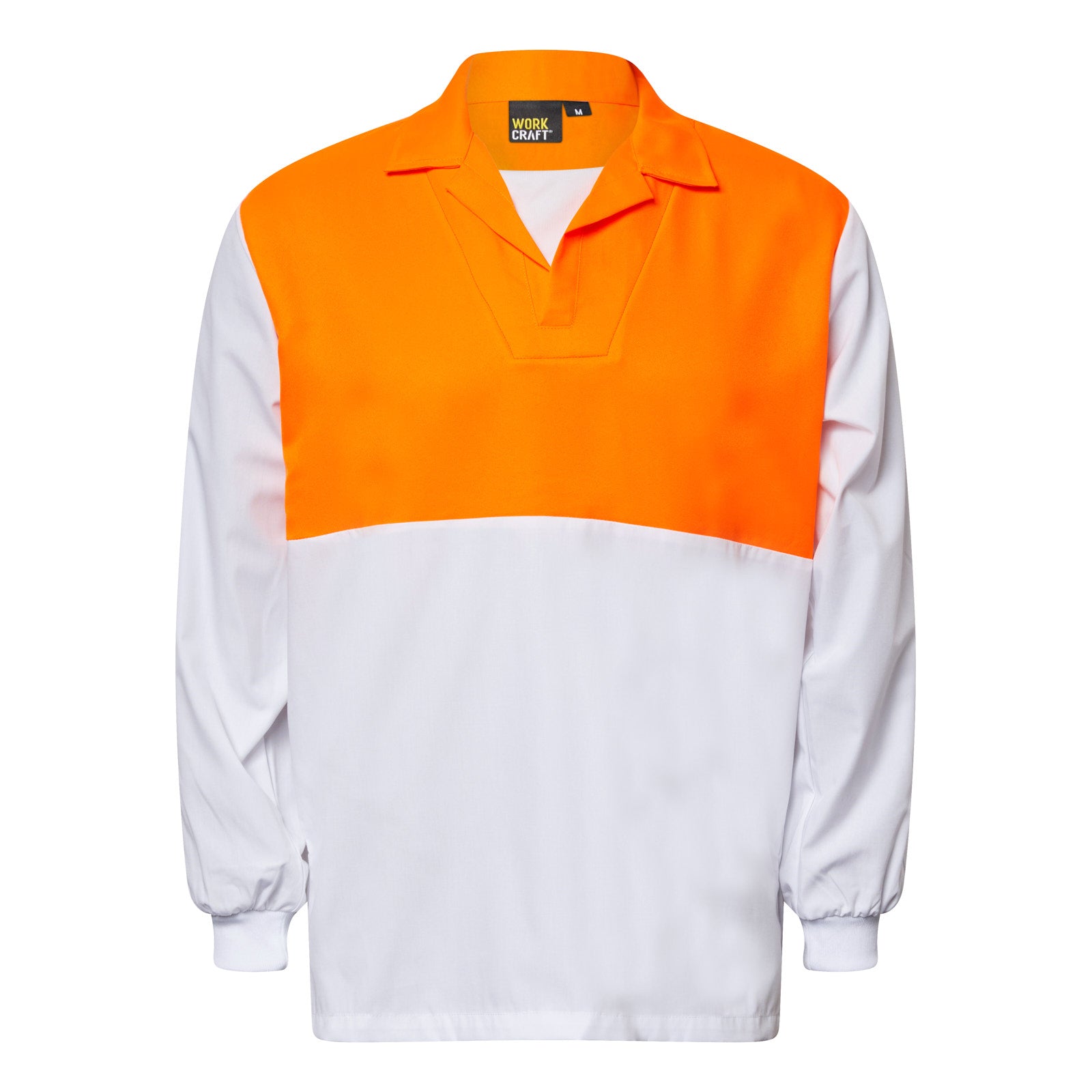 Workcraft WS6072 Long Sleeve Food Industry Jacshirt With Modesty Insert in Orange/White