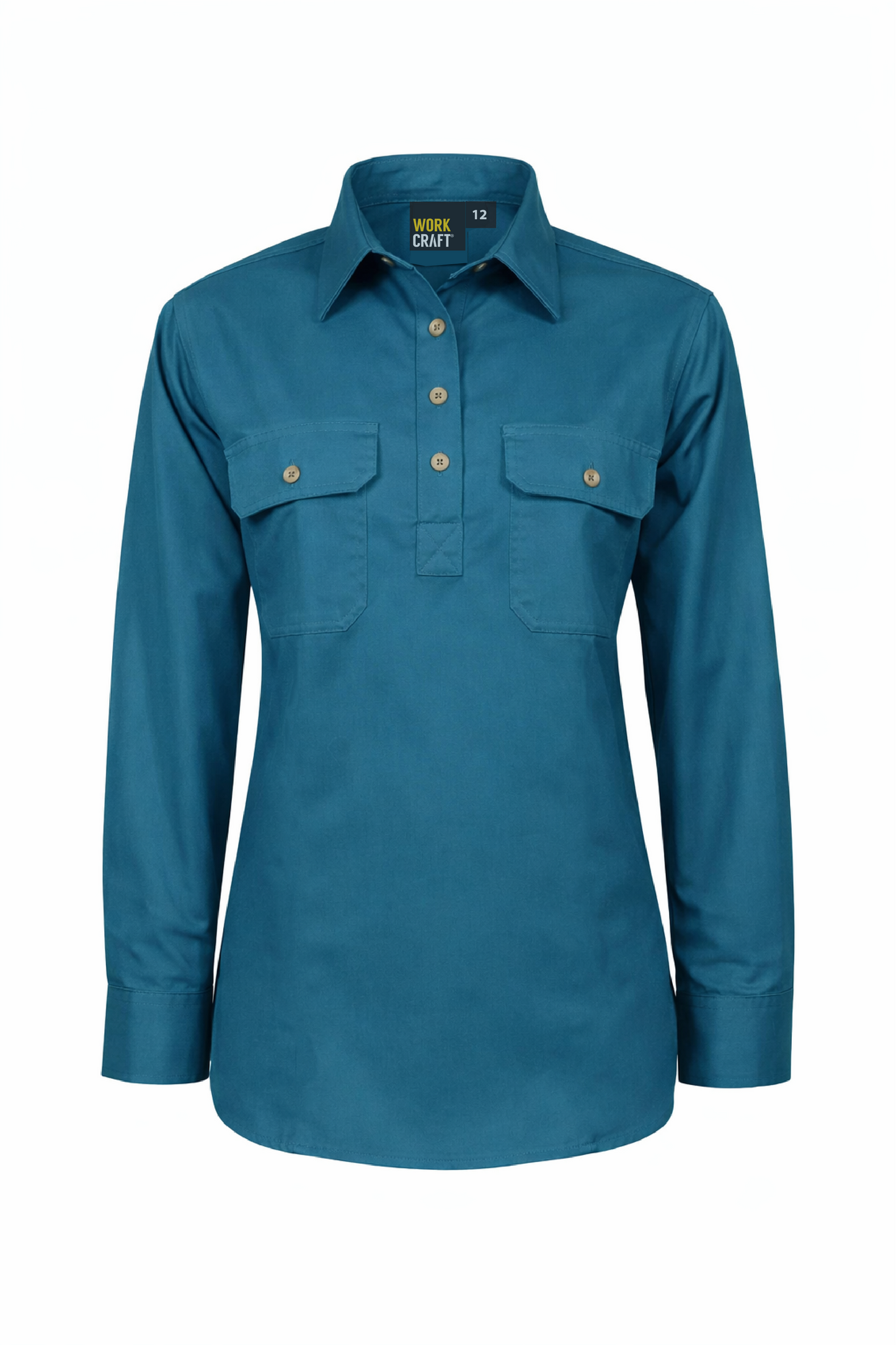 Workcraft WSL505 Ladies Lightweight Long Sleeve Closed Front Cotton Drill Shirt in Diesel
