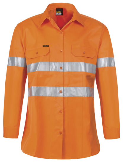 Workcraft WSL508 Ladies Light Weight Hi Vis Shirt With CSR Tape in Orange