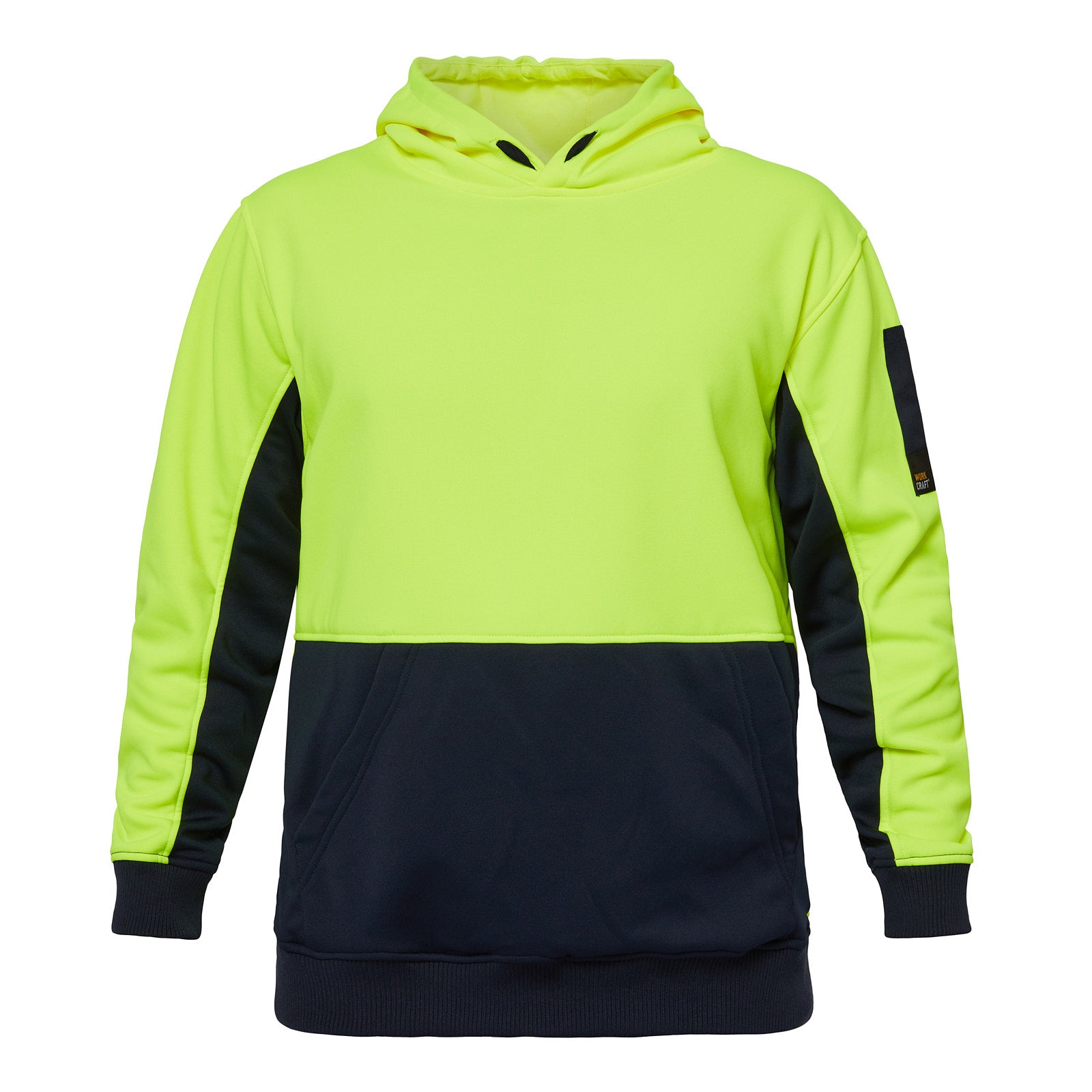 Workcraft WT8010 Hi Vis Hoodie in Yellow/Navy