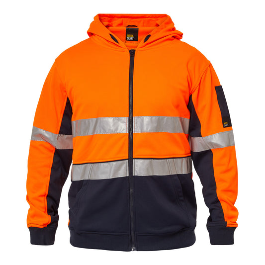 Workcraft WT8011 Hi Vis Hoodie in Orange/Navy