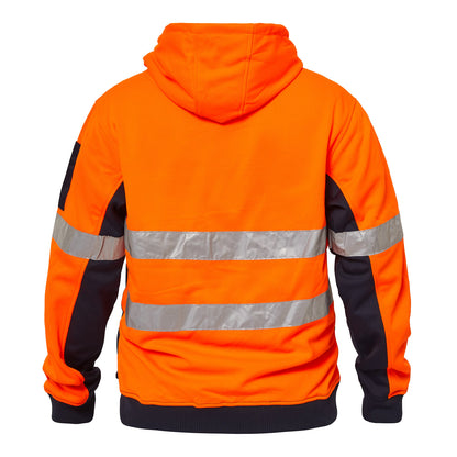 Workcraft WT8011 Hi Vis Hoodie in Orange/Navy