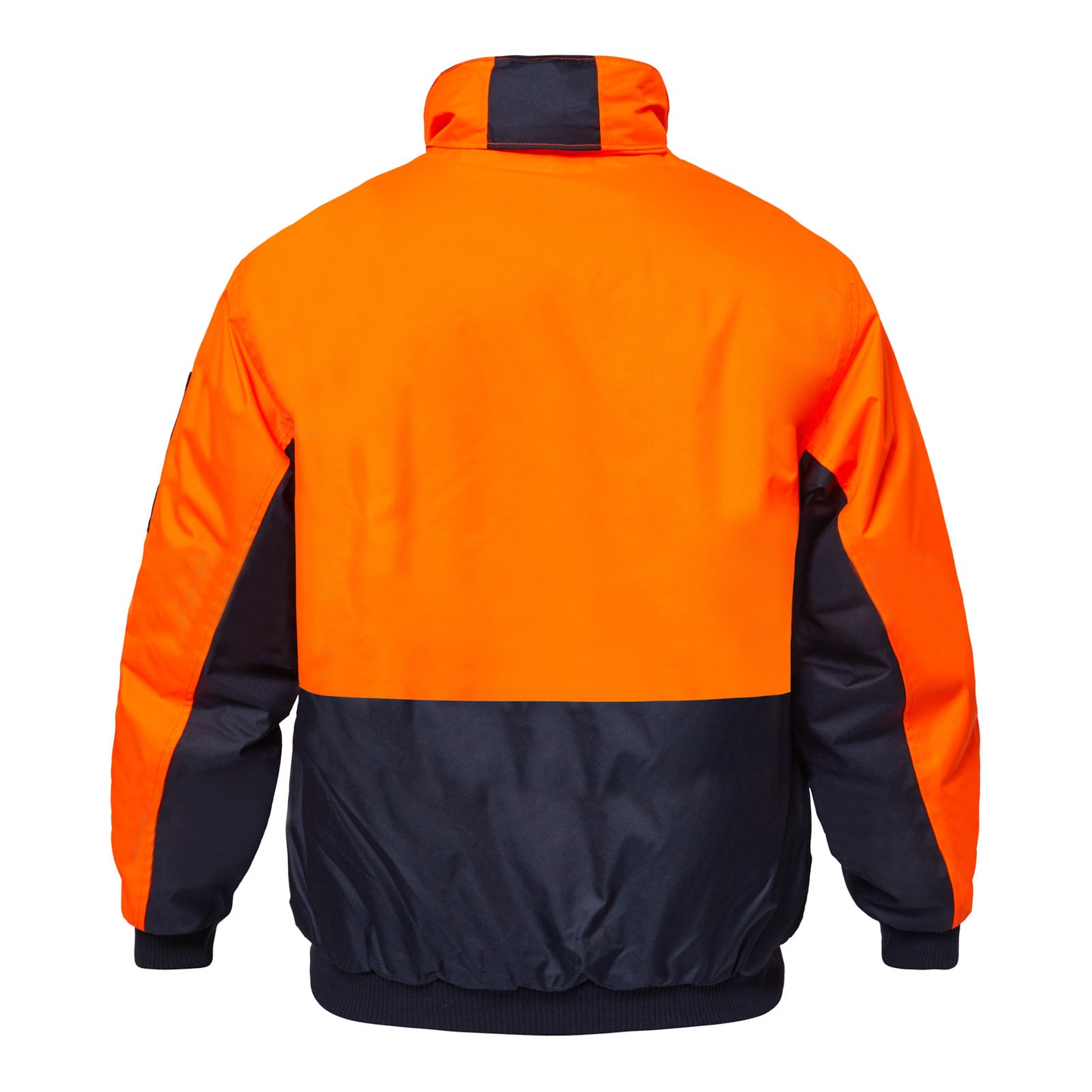 Workcraft WW9012 Hi Vis Modern Bomber Jacket in Orange/Navy