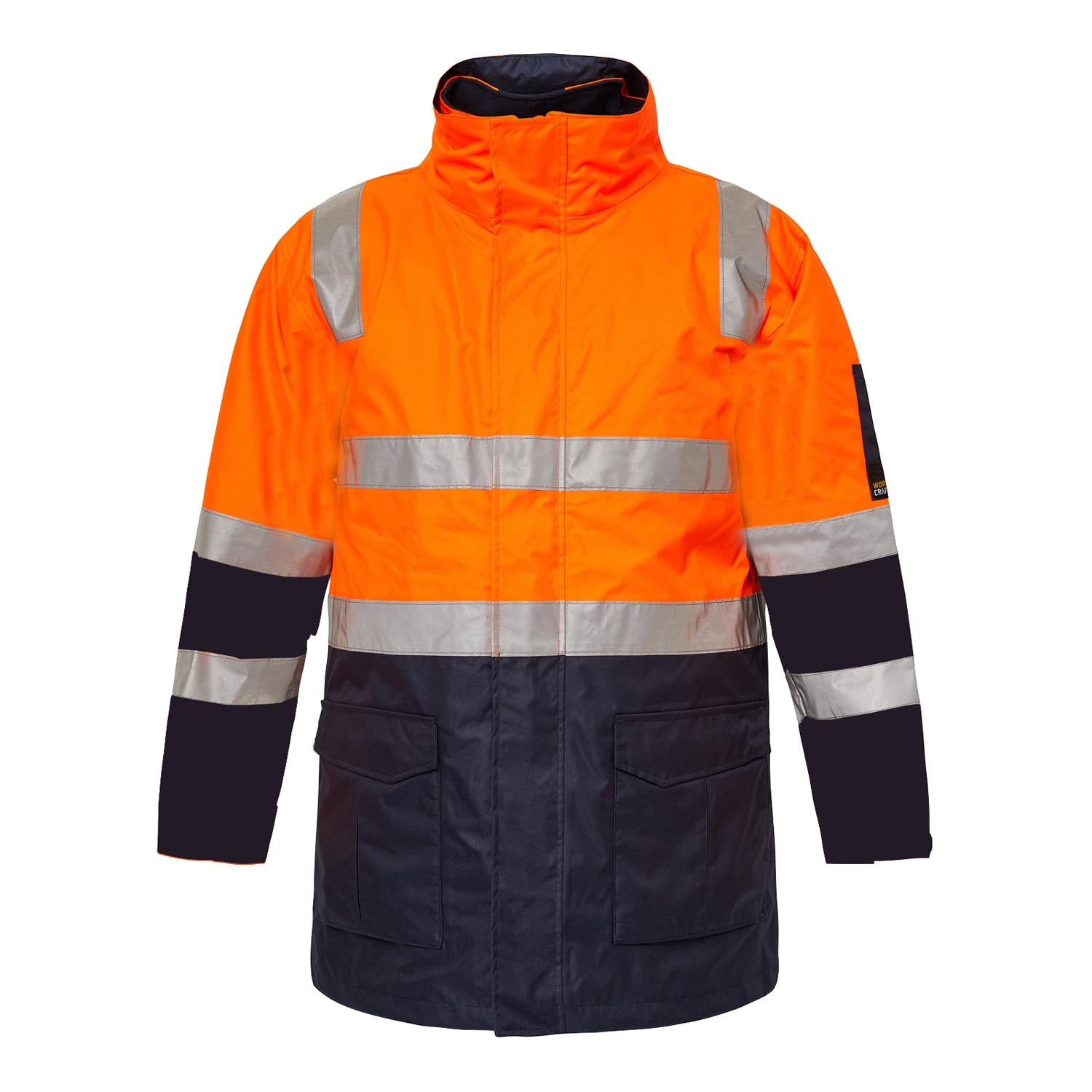 Workcraft WW9024 Hi Vis Reflective Jacket in Orange/Navy