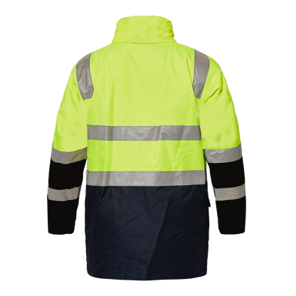 Workcraft WW9022 Hi Vis 4 In 1 Reflective Jacket in Yellow/Navy