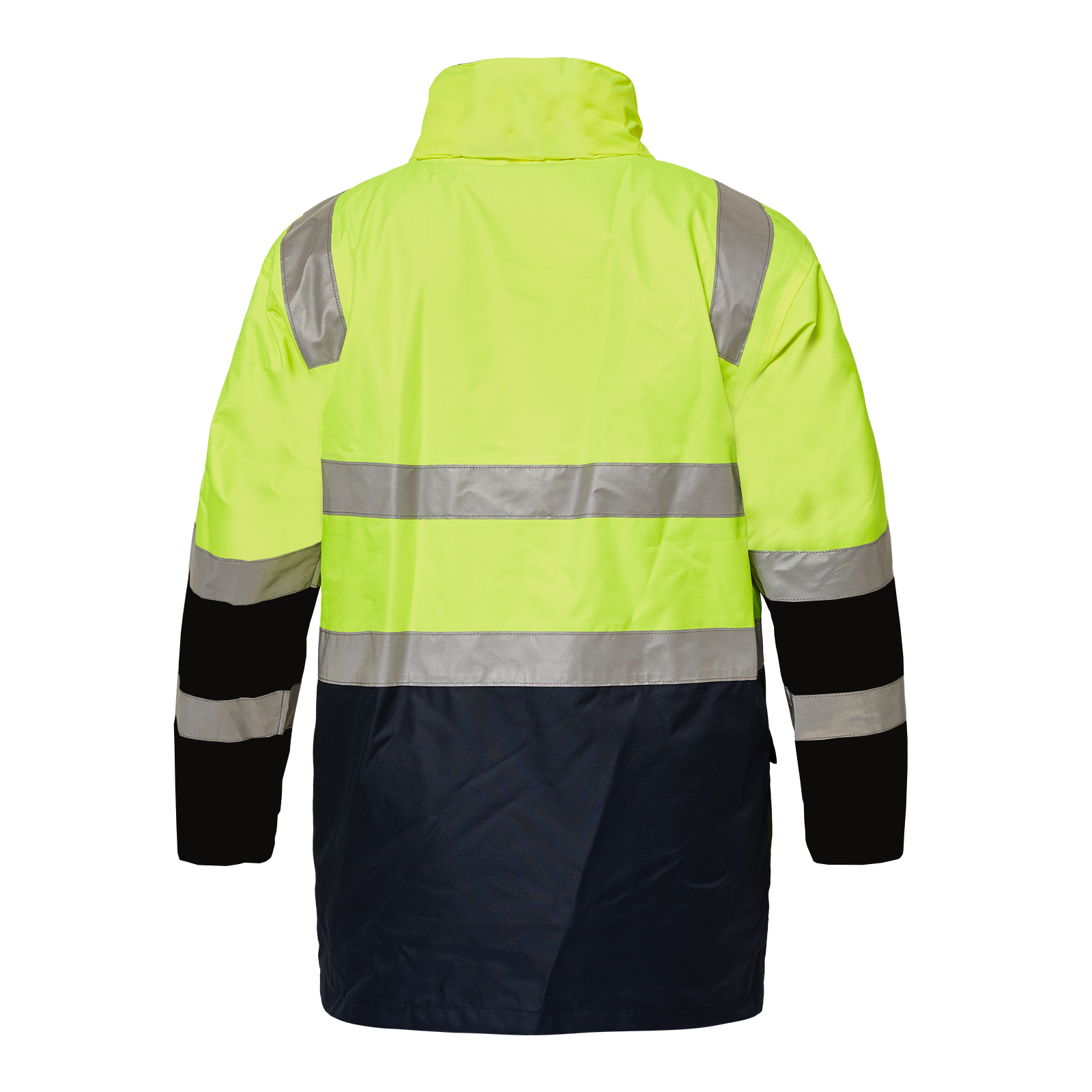 Workcraft WW9024 Hi Vis Reflective Jacket in Yellow/Navy