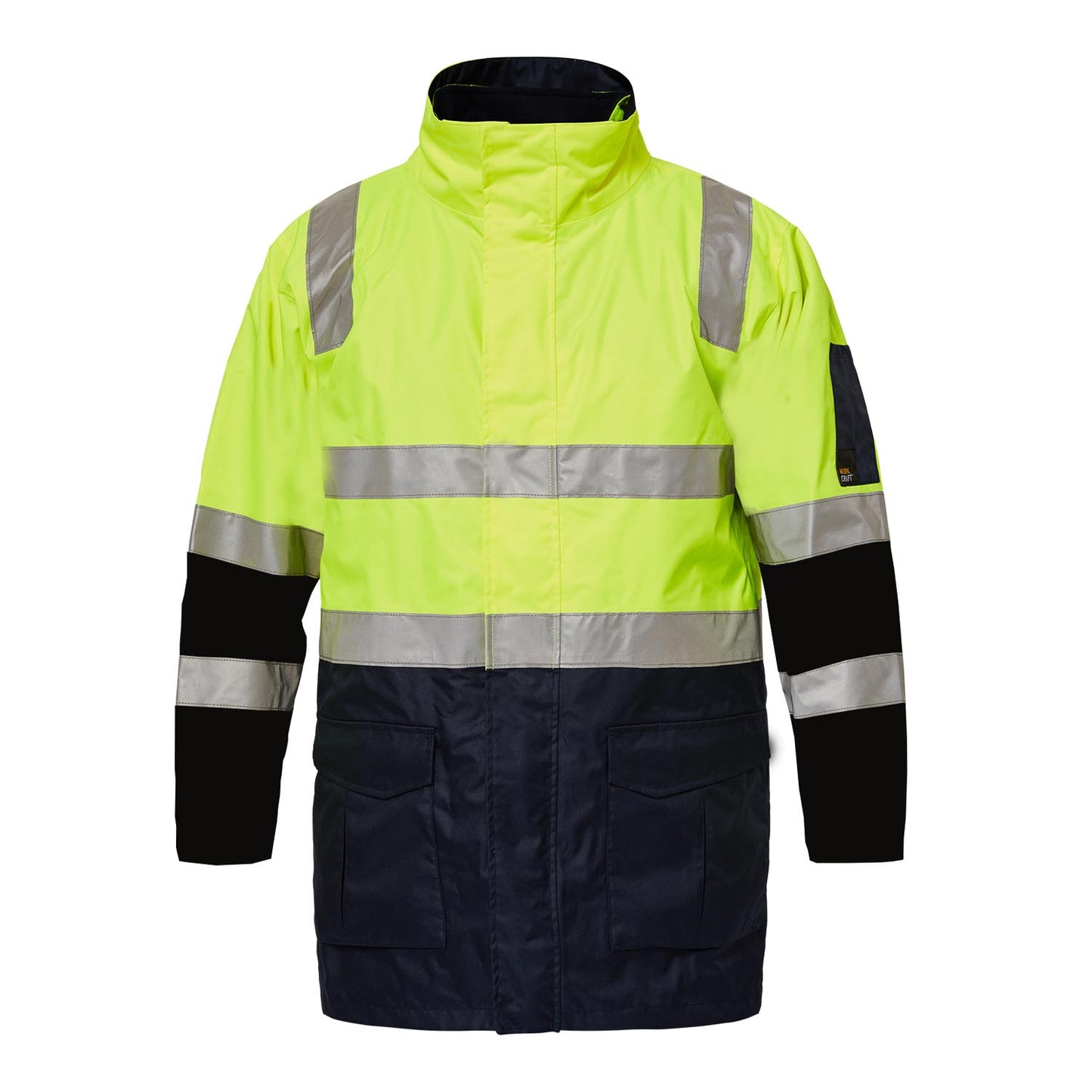 Workcraft WW9022 Hi Vis 4 In 1 Reflective Jacket in Yellow/Navy