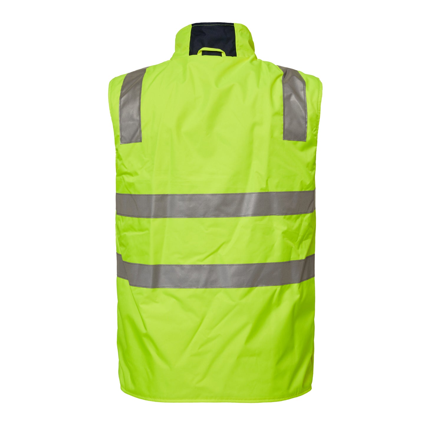 Workcraft WW9023 Hi Vis Reversible Fleece Reflective Vest in Yellow/Navy