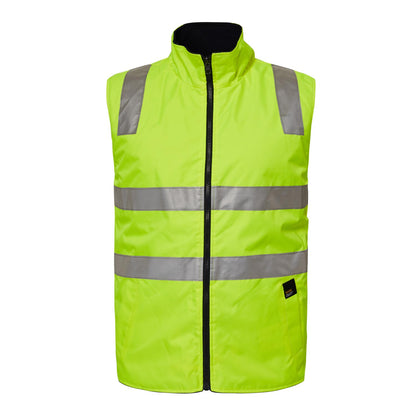Workcraft WW9023 Hi Vis Reversible Fleece Reflective Vest in Yellow/Navy