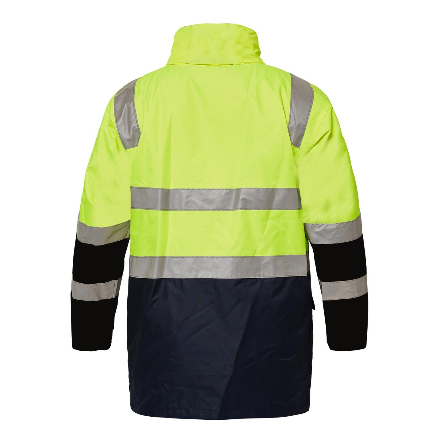 Workcraft WW9032 Hi Vis 6 In 1 Two Tone Reflective Jacket With Removable Sleeves in Yellow/Navy