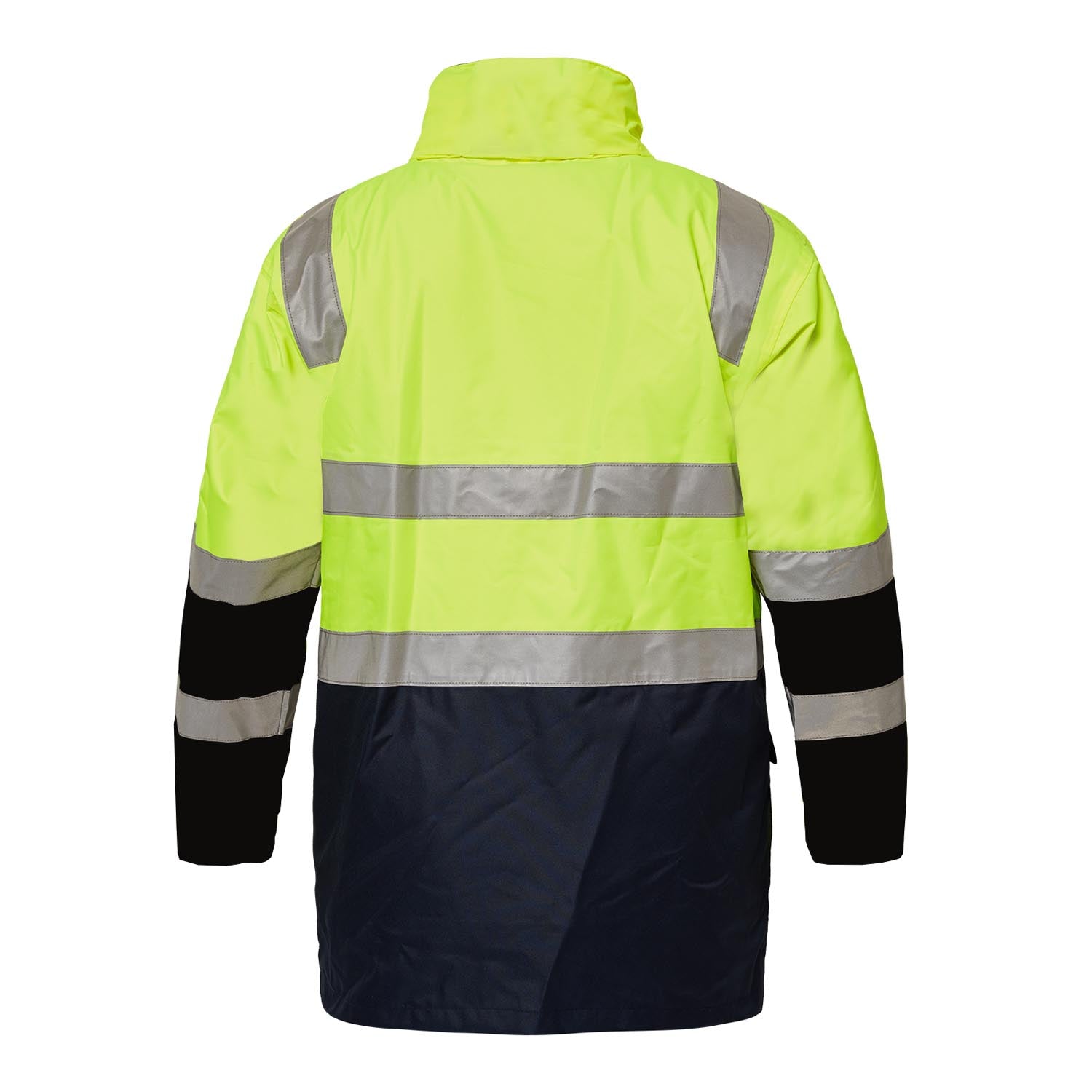 Workcraft WW9032 Hi Vis 6 In 1 Two Tone Reflective Jacket With Removable Sleeves in Yellow/Navy