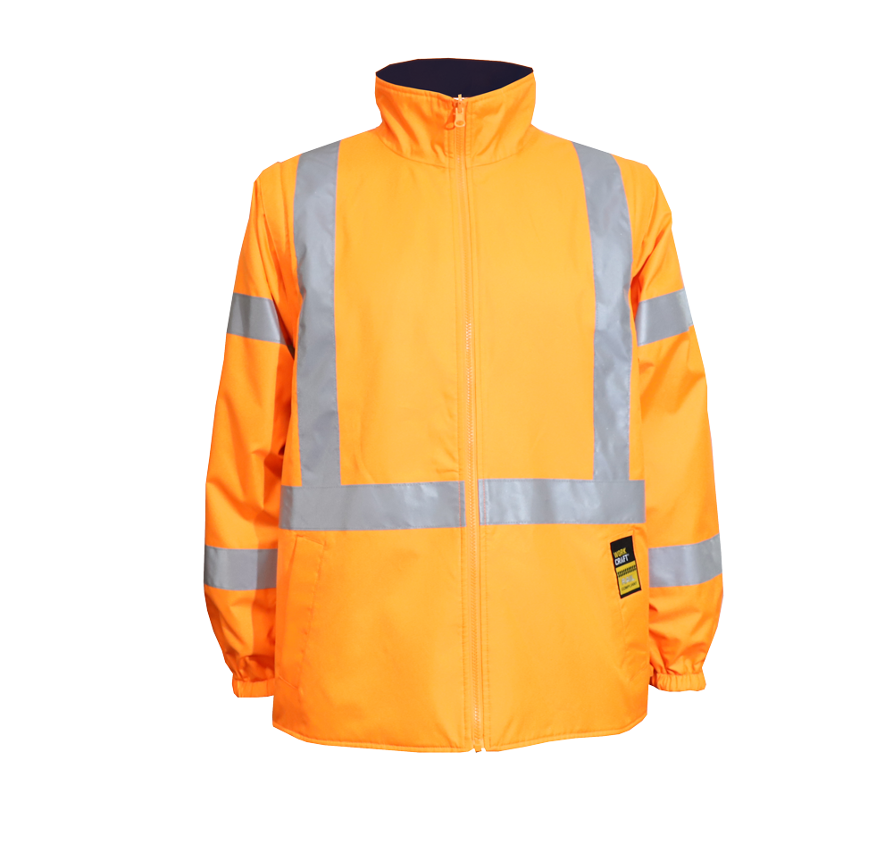 Workcraft WW9038 Hi Vis 6 In 1 NSW Rail X-Tape Jacket With Removable Sleeves in Safety Orange
