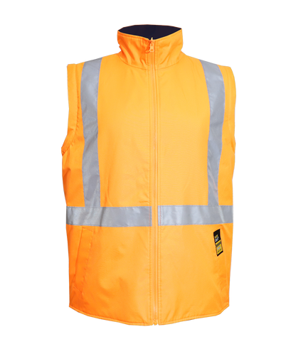 Workcraft WW9038 Hi Vis 6 In 1 NSW Rail X-Tape Jacket With Removable Sleeves in Safety Orange