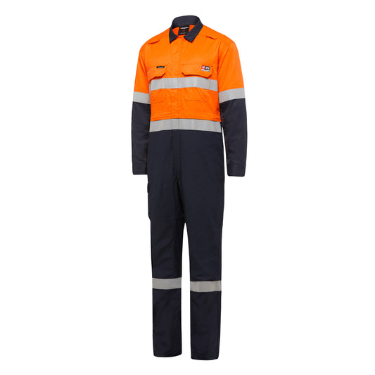 King Gee Y00055 ShieldTec FR Hi Vis Two Tone Coverall With FR Tape PPE2