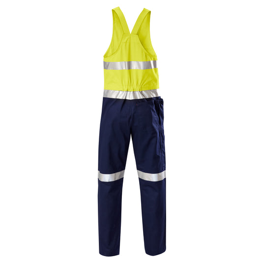 Hard Yakka Y01055 Hi-Vis 2Tone Action Back Cotton Taped Overall