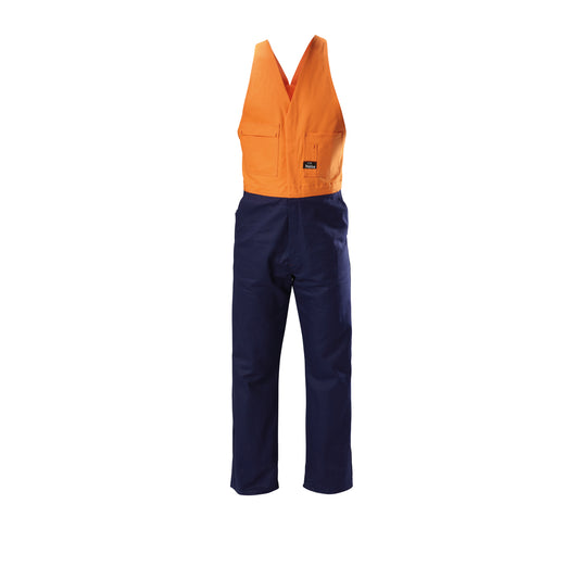 Hard Yakka Y01526 Hi-Vis 2Tone Action Back Cotton Drill Overall
