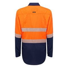 King Gee Y04370 ShieldTec LENZING FR Hi Vis 2Tone Open Front Taped Shirt PPE1