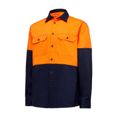 Hard Yakka Y04605 Core Hi-Vis Long Sleeve Heavyweight Cotton Drill Shirt