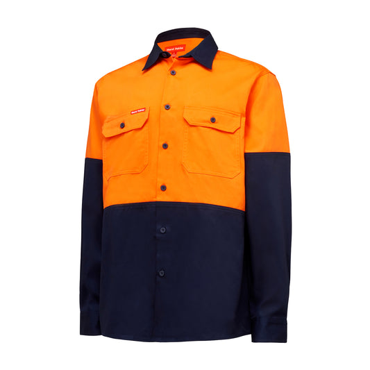 Hard Yakka Y04605 Core Hi-Vis Long Sleeve Heavyweight Cotton Drill Shirt