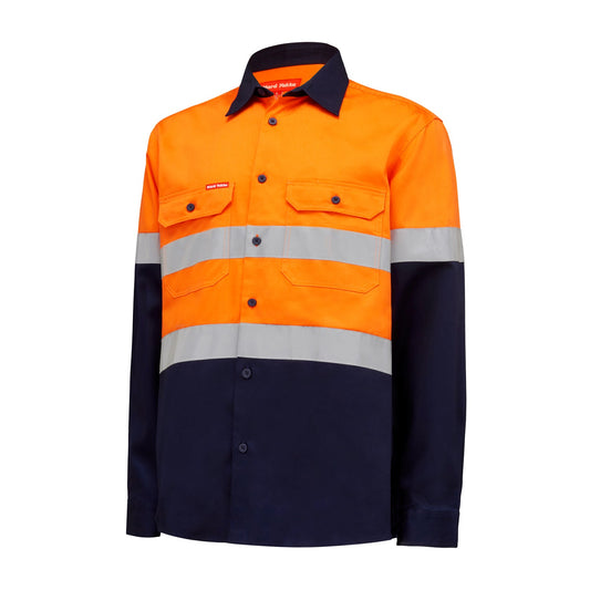Hard Yakka Y04610 Core Hi-Vis 2 Tone Taped Cotton Drill Shirt