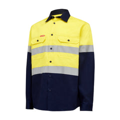 Hard Yakka Y04610 Core Hi-Vis 2 Tone Taped Cotton Drill Shirt