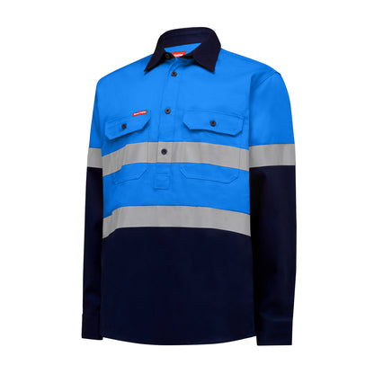 Hard Yakka Y04615 Core Hi-Vis Long Sleeve Heavyweight Closed Front Taped Shirt