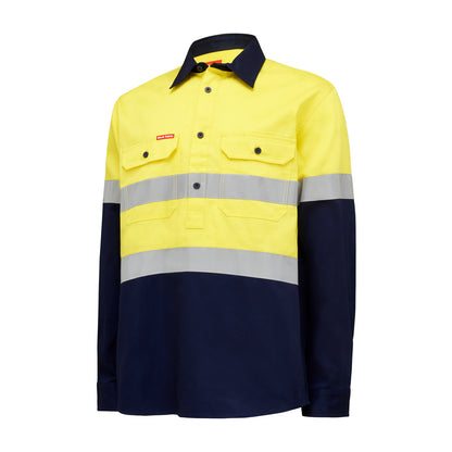 Hard Yakka Y04615 Core Hi-Vis Long Sleeve Heavyweight Closed Front Taped Shirt