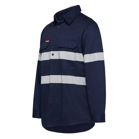 Hard Yakka Y07227 Hi-Vis Cotton Drill Long Sleeve Taped Shirt