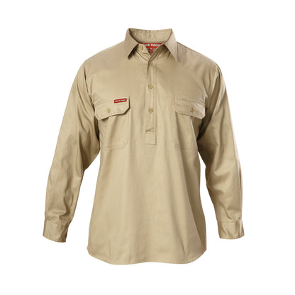 Hard Yakka Y07530 Long Sleeve Closed Front Cotton Drill Work Shirt