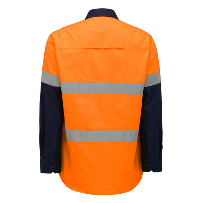 Hard Yakka Y07978 Core Hi-Vis 2 Tone Vented Taped Long Sleeve Cotton Shirt