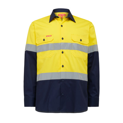 Hard Yakka Y07978 Core Hi-Vis 2 Tone Vented Taped Long Sleeve Cotton Shirt