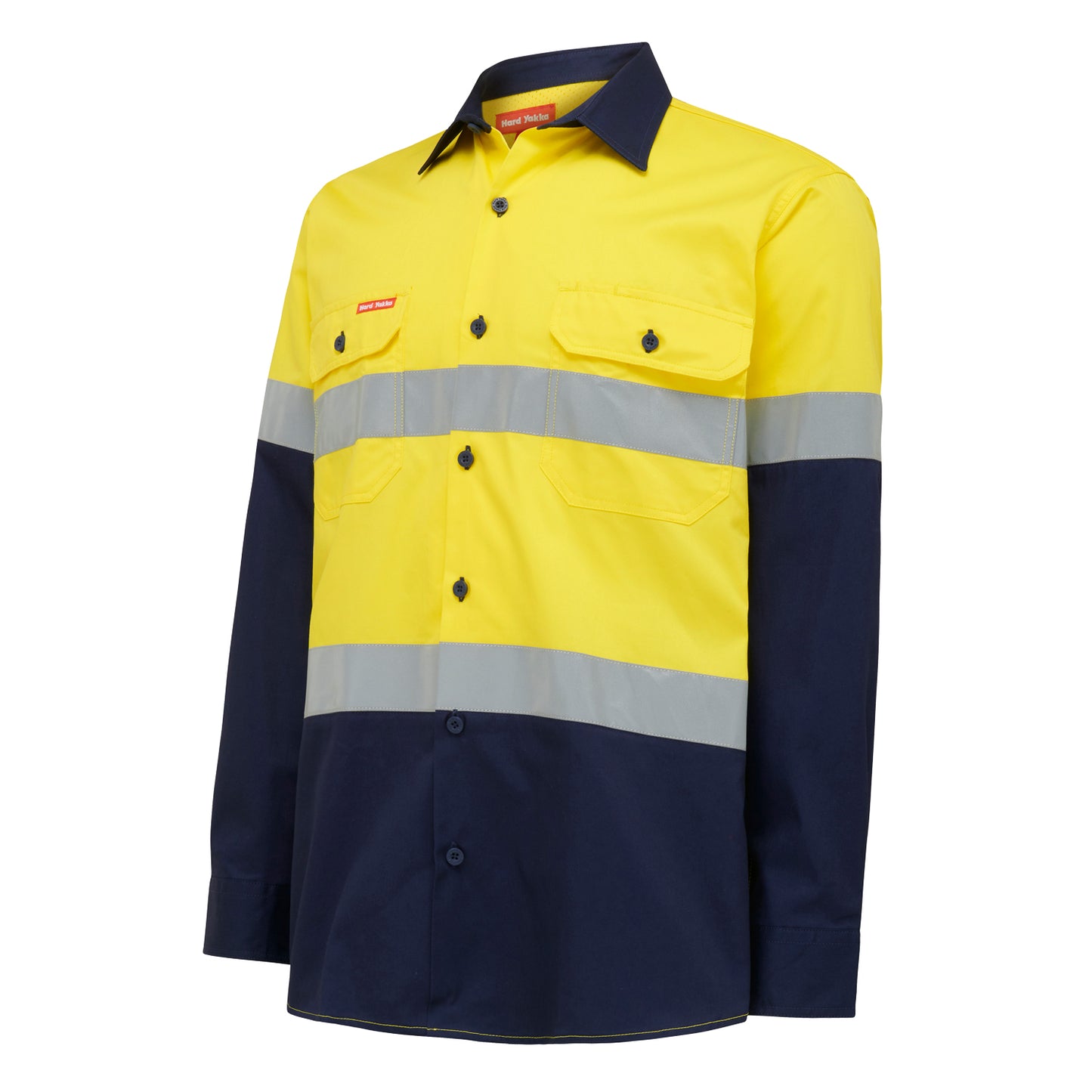 Hard Yakka Y07978 Core Hi-Vis 2 Tone Vented Taped Long Sleeve Cotton Shirt