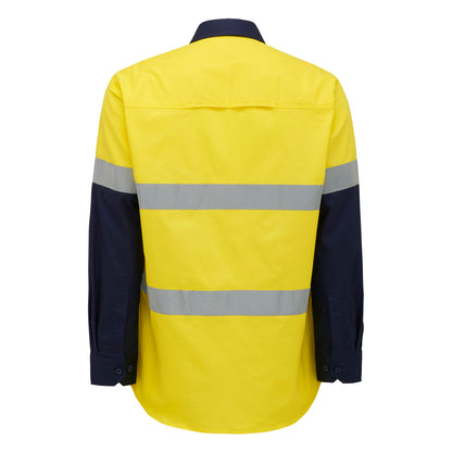Hard Yakka Y07978 Core Hi-Vis 2 Tone Vented Taped Long Sleeve Cotton Shirt