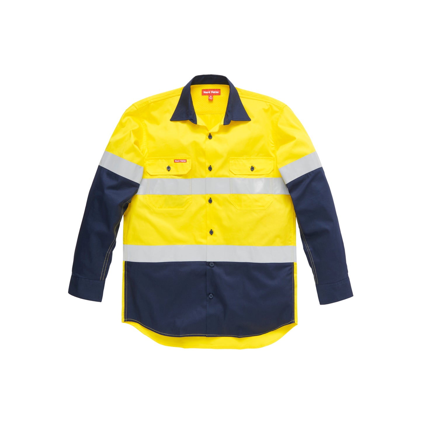 Hard Yakka Y07978 Core Hi-Vis 2 Tone Vented Taped Long Sleeve Cotton Shirt