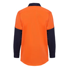 Hard Yakka Y07984 Hi-Vis 2 Tone Closed Front Long Sleeve Shirt with Gusset