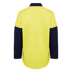 Hard Yakka Y07984 Hi-Vis 2 Tone Closed Front Long Sleeve Shirt with Gusset